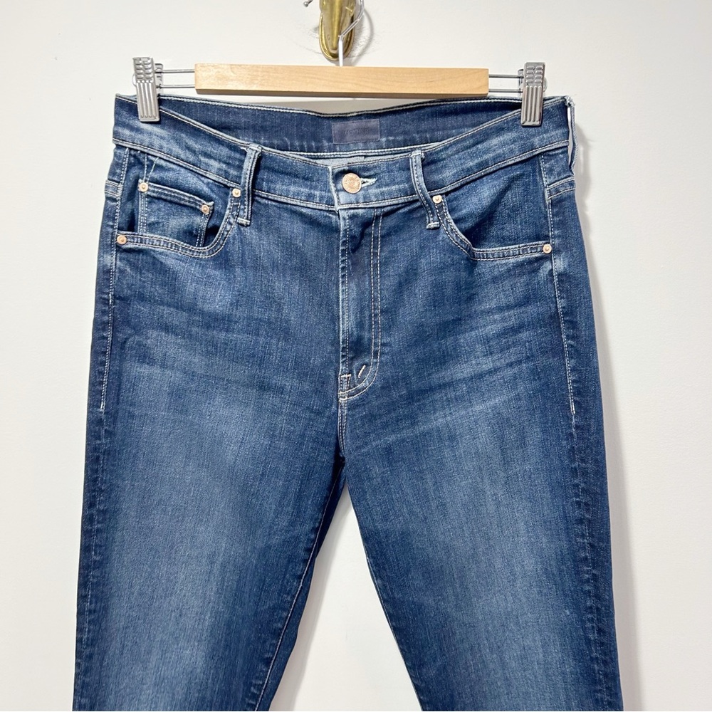 MOTHER Women's Boot Cut Jeans - Blue with Red Heart - Picture 6 of 16